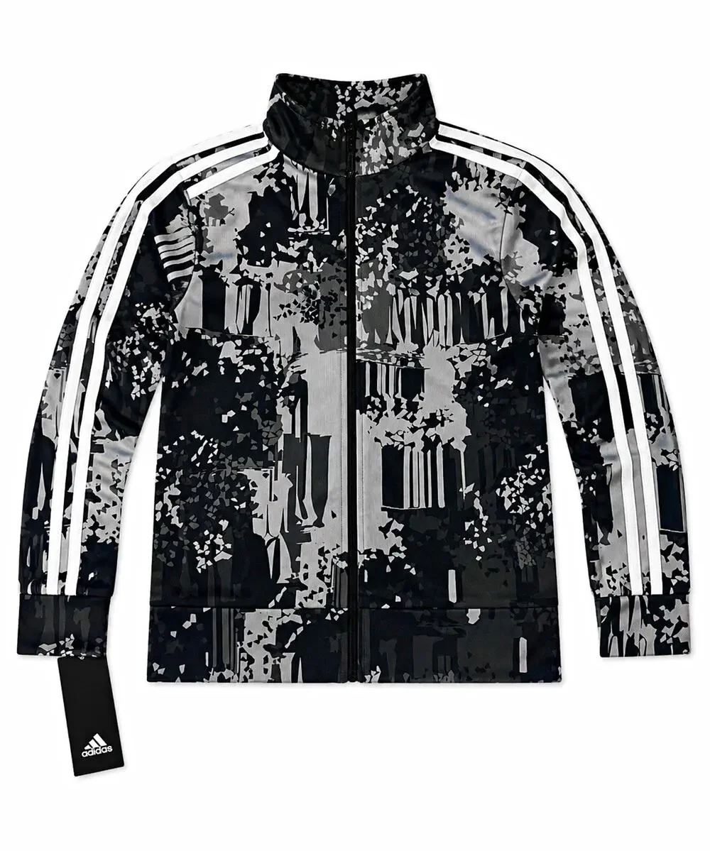 adidas 3T Full Zip Track Jacket Black Gray. Just jacket
